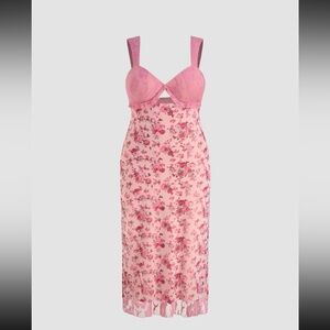 Floral Pink Sleeveless Dress
